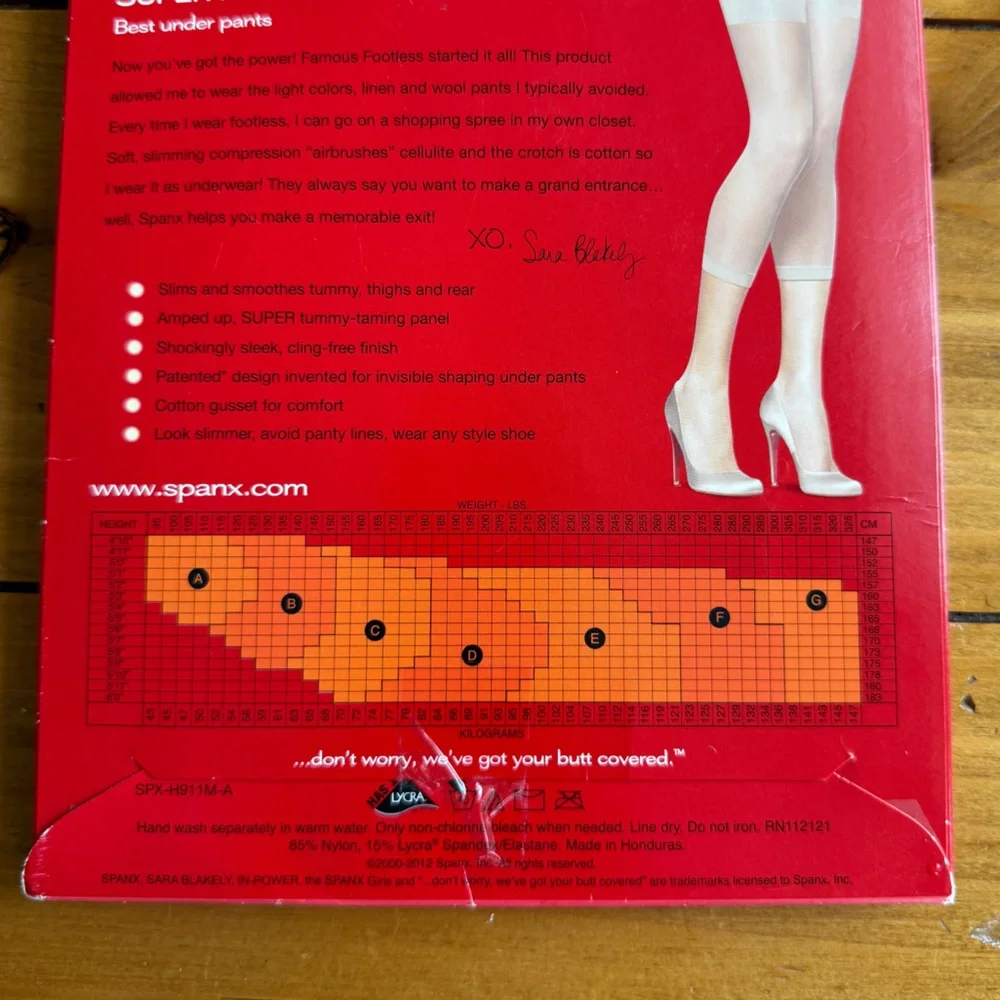 Spanx by Sara Blakely Super Footless Shaper In-Power Line Size B Nude 1  NEW